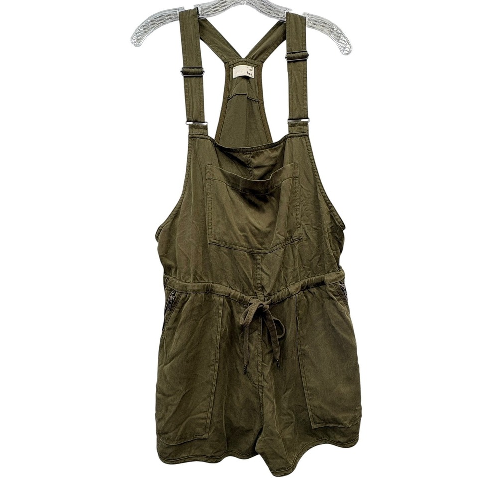 Aritzia Wilfred Free Utility Overall Romper Olive Cargo Shortalls Boho Chic S‎